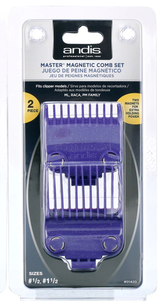 ANDIS Master Magnetic Comb Set Fit Clipper Models ML, RACA, PM FAMILY size #0.5 & #1.5